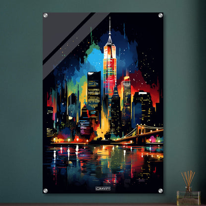 Splashed New York Skyline