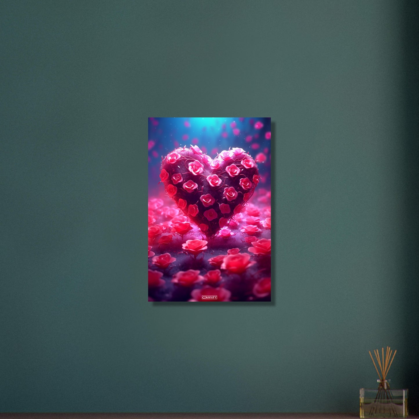 Pink Rose Bush Heart
