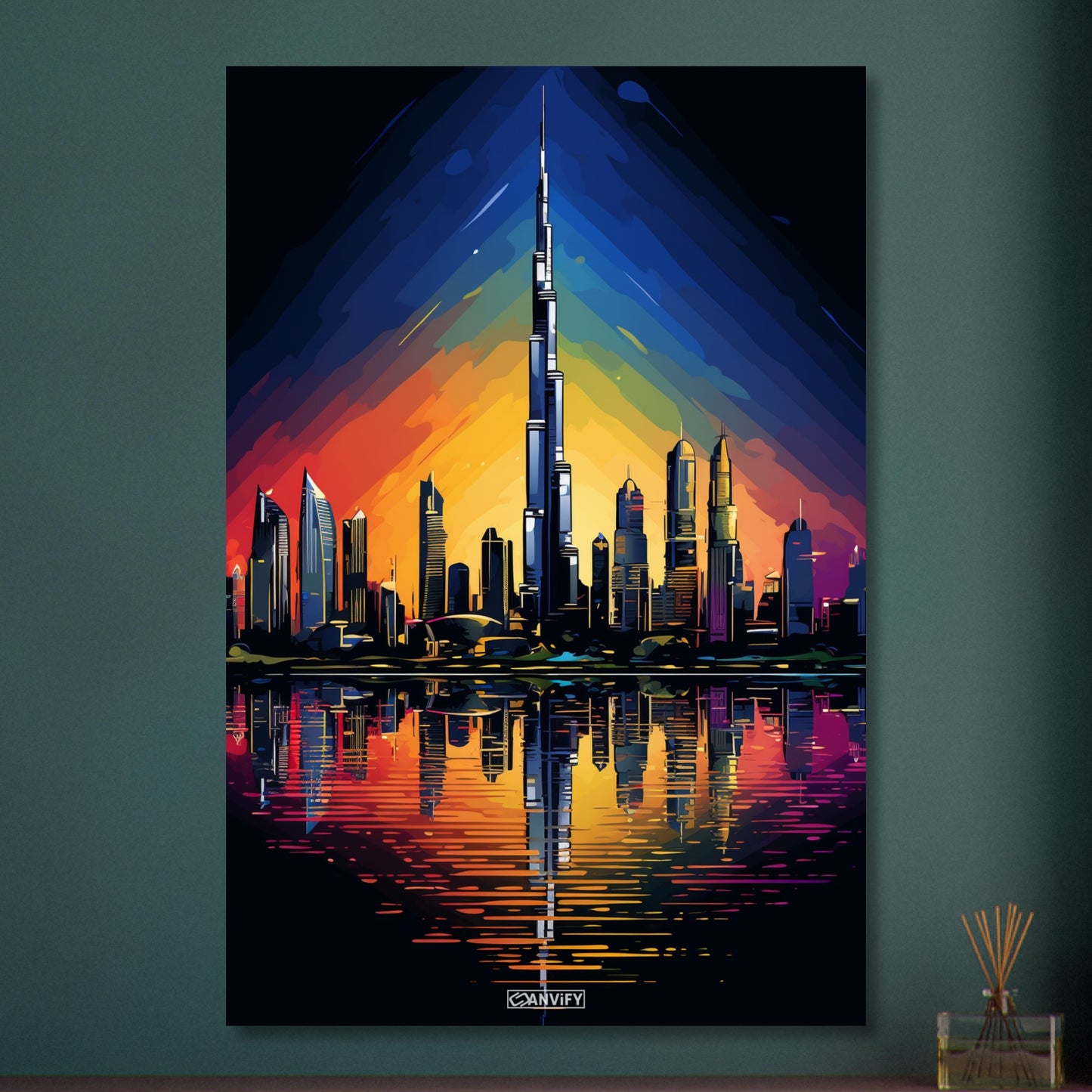 Splashed Dubai Skyline