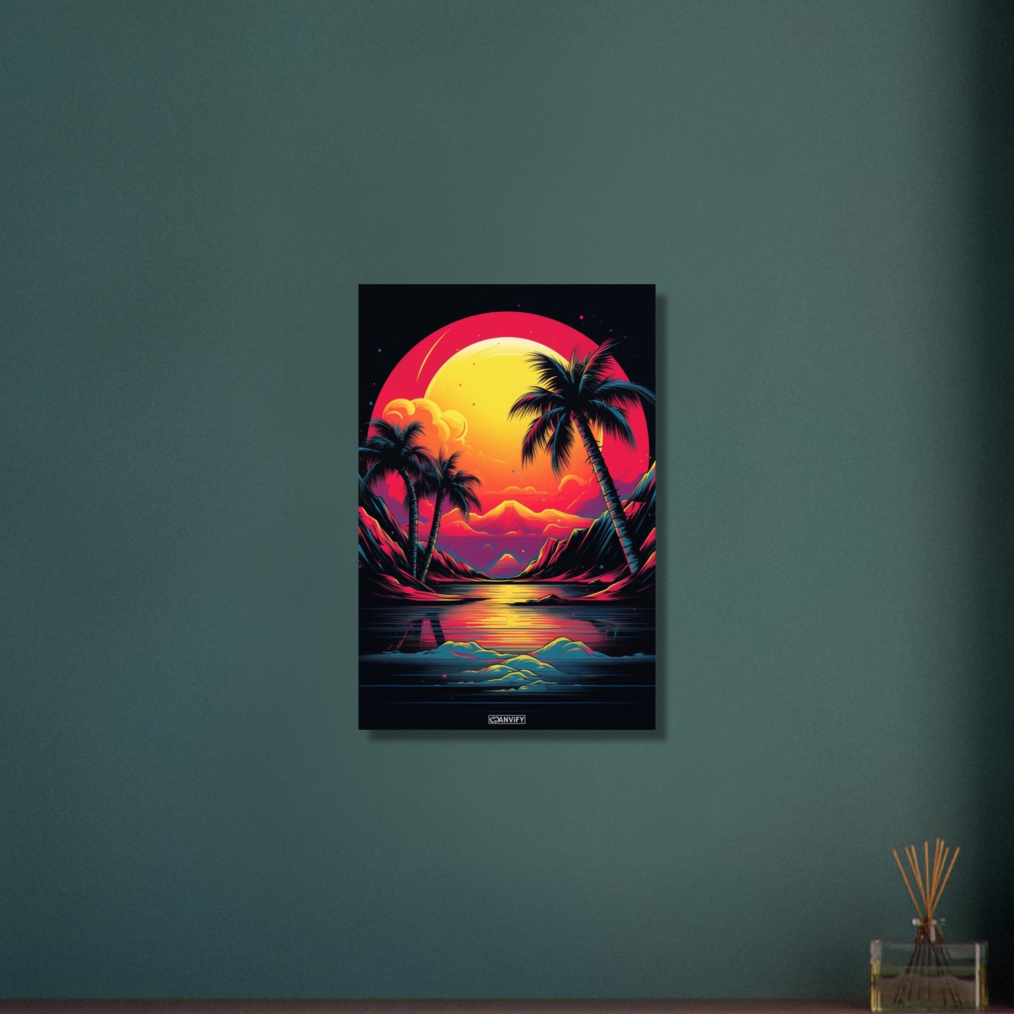 Retro Palmscape Sunset