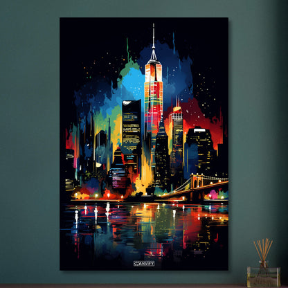Splashed New York Skyline