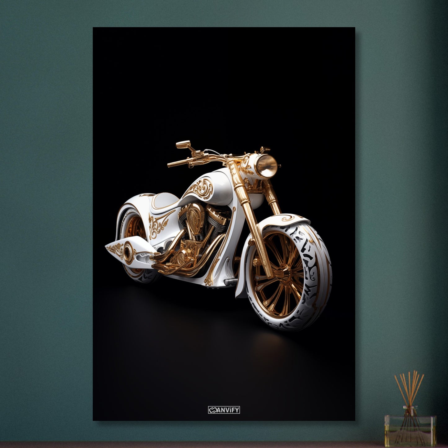 White and Gold Chopper