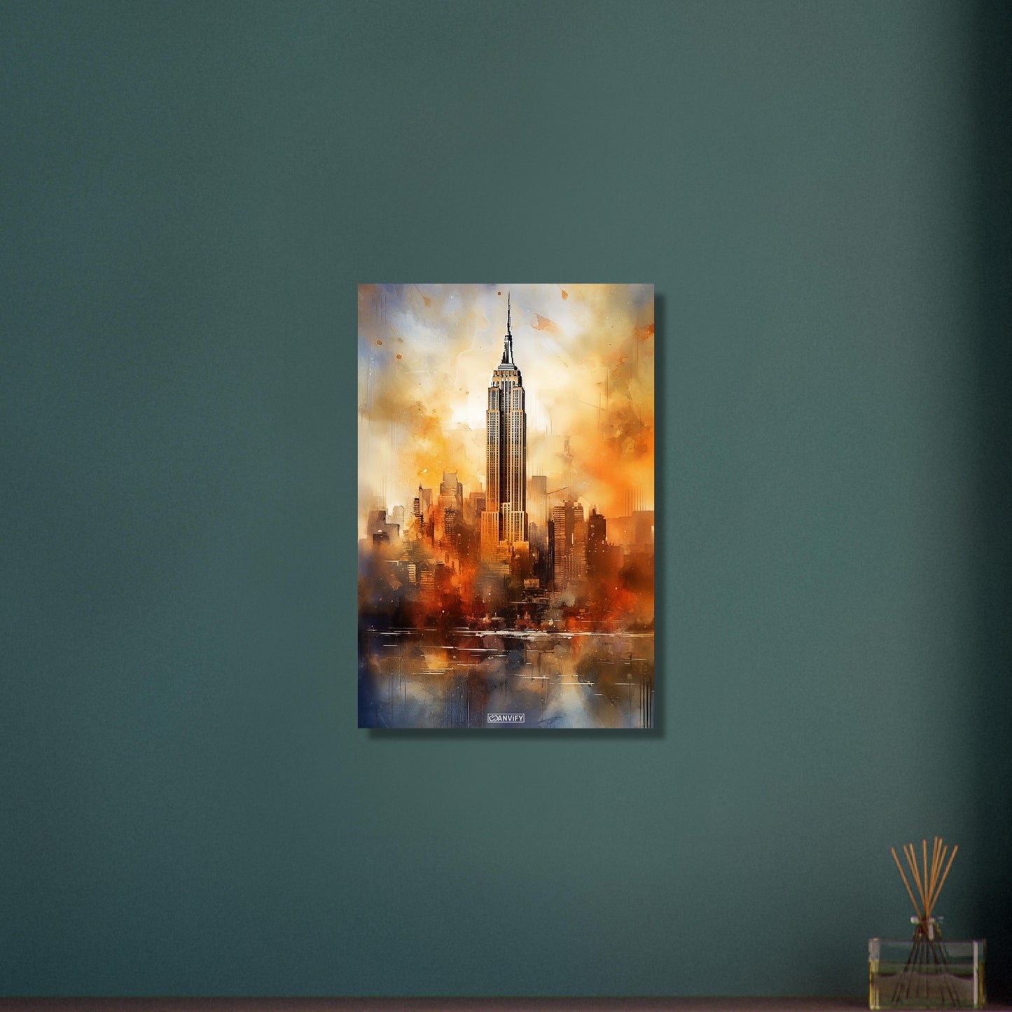 Watercolored Empire State Building