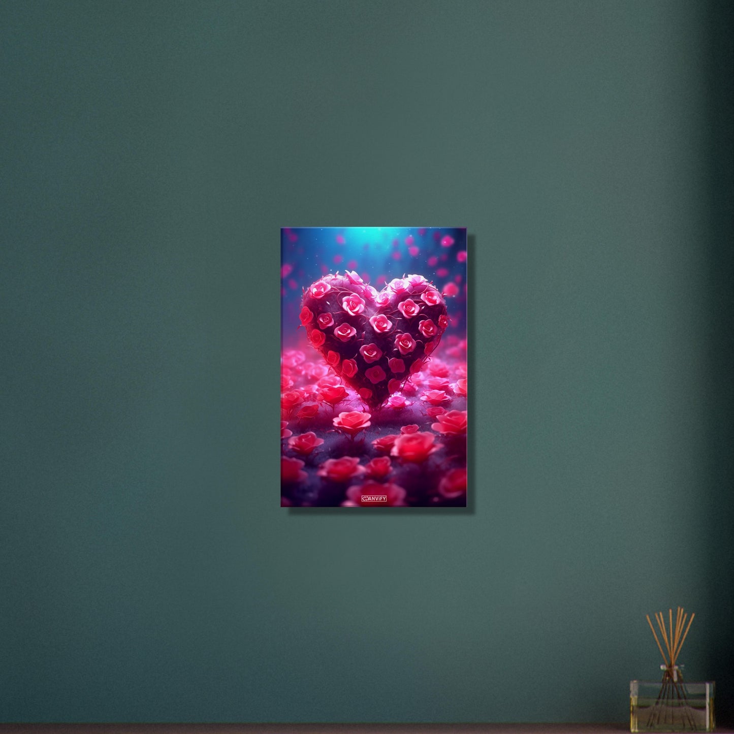 Pink Rose Bush Heart