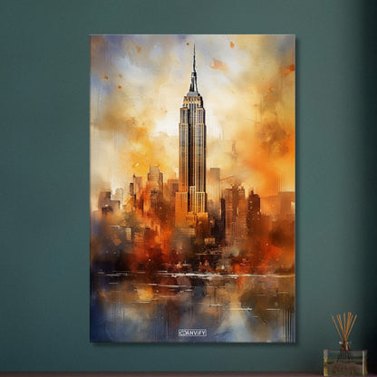 Watercolored Empire State Building