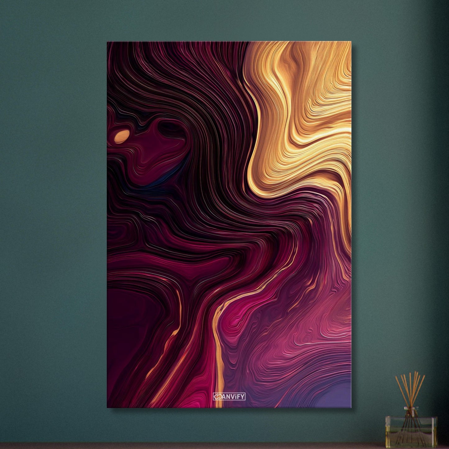 Fluid Art Magenta Curves