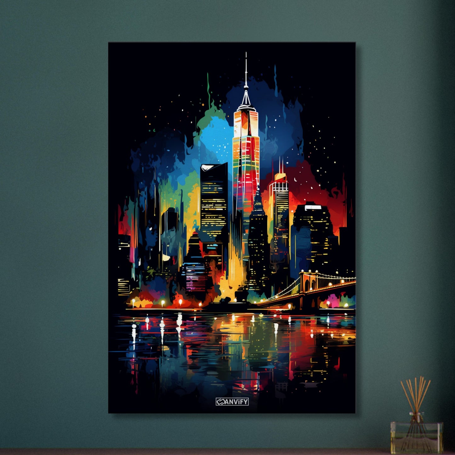 Splashed New York Skyline