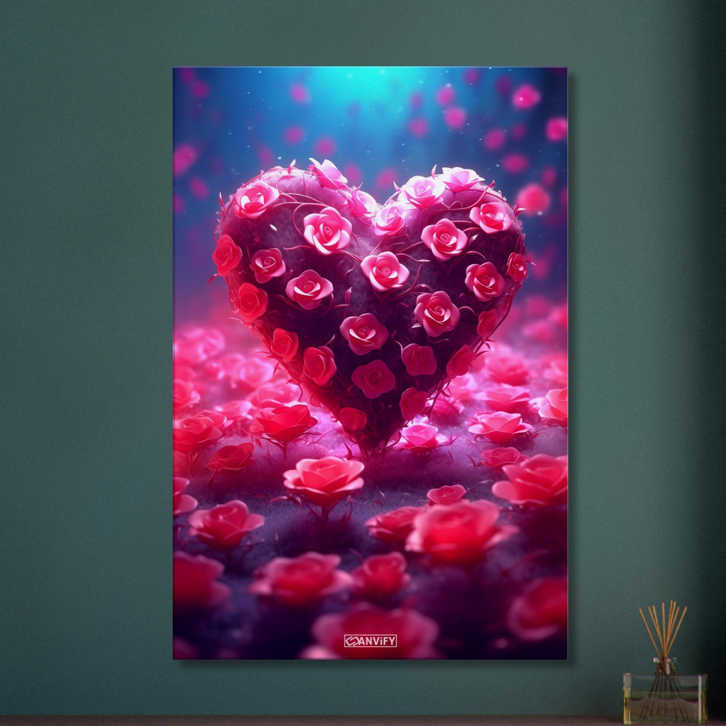 Pink Rose Bush Heart