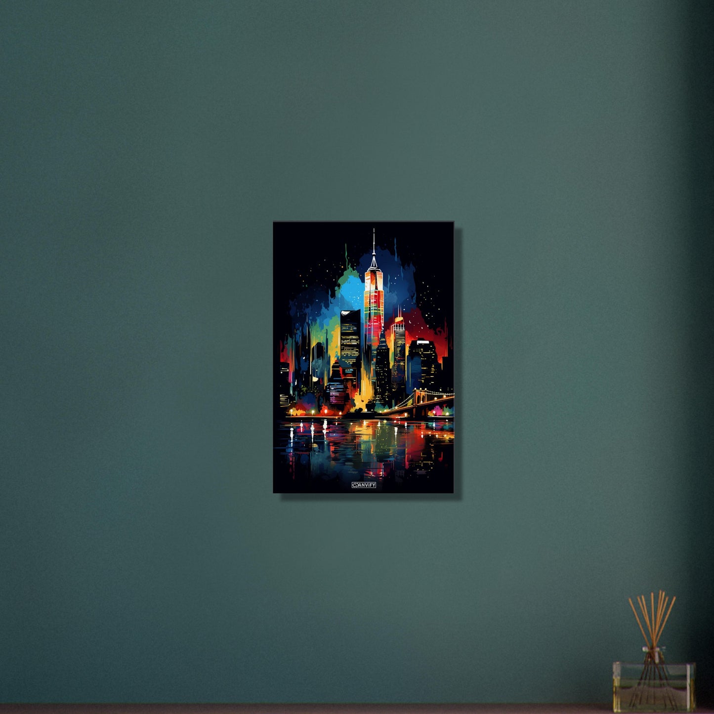 Splashed New York Skyline