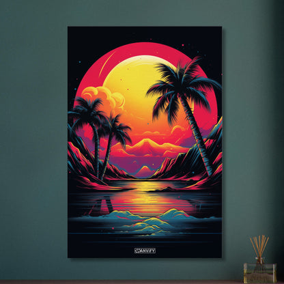 Retro Palmscape Sunset