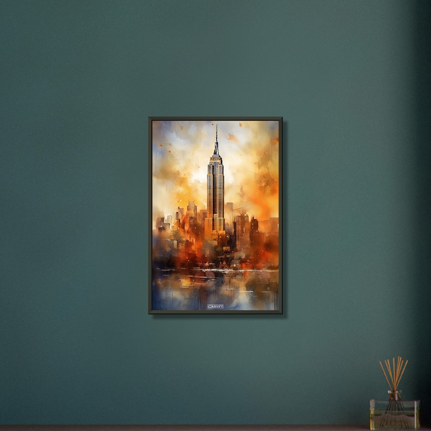 Watercolored Empire State Building