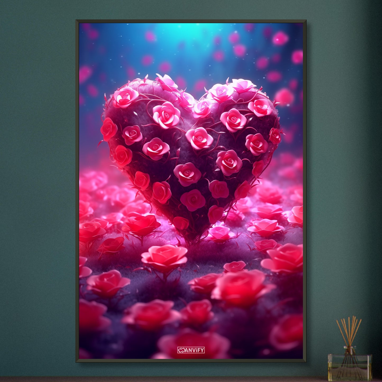 Pink Rose Bush Heart