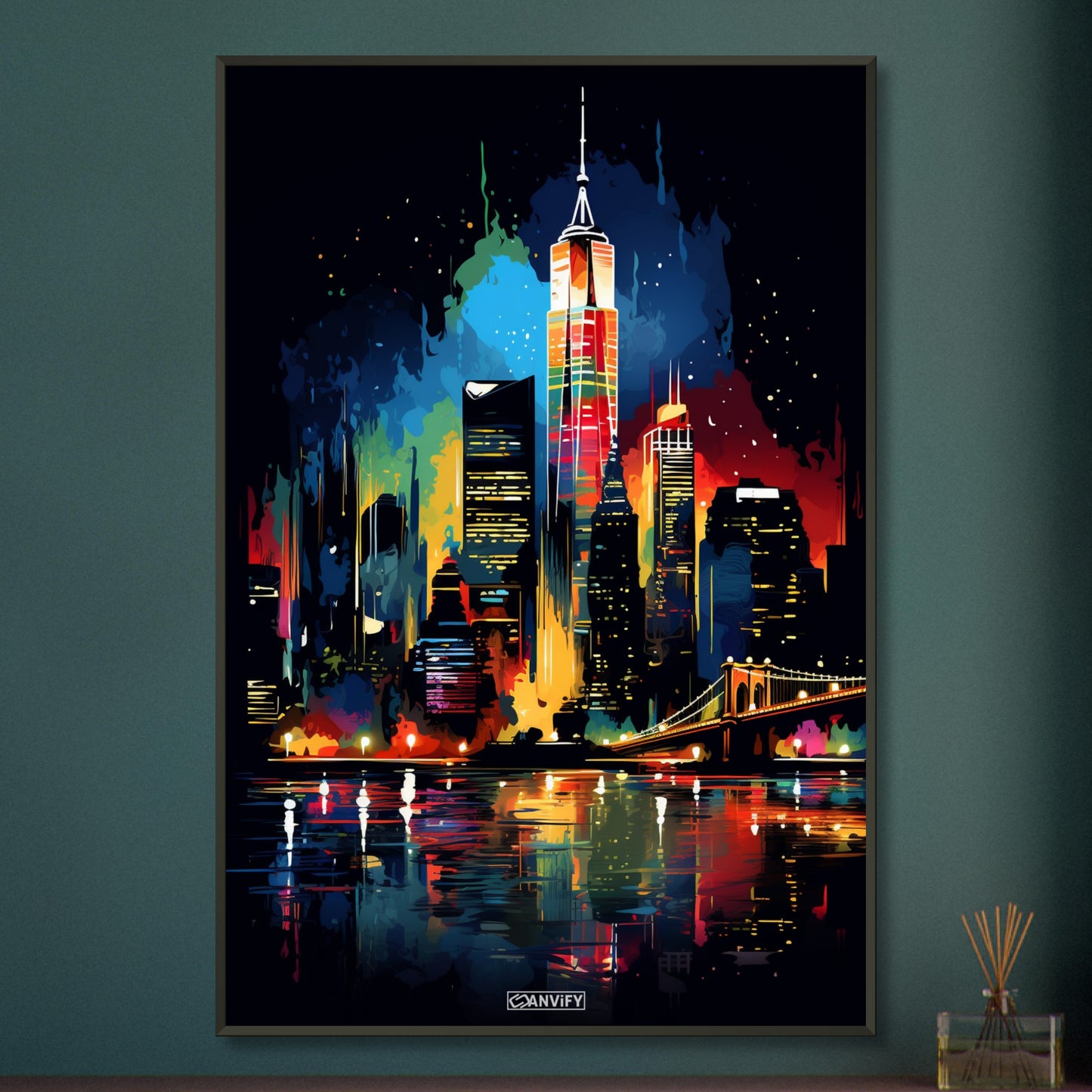 Splashed New York Skyline