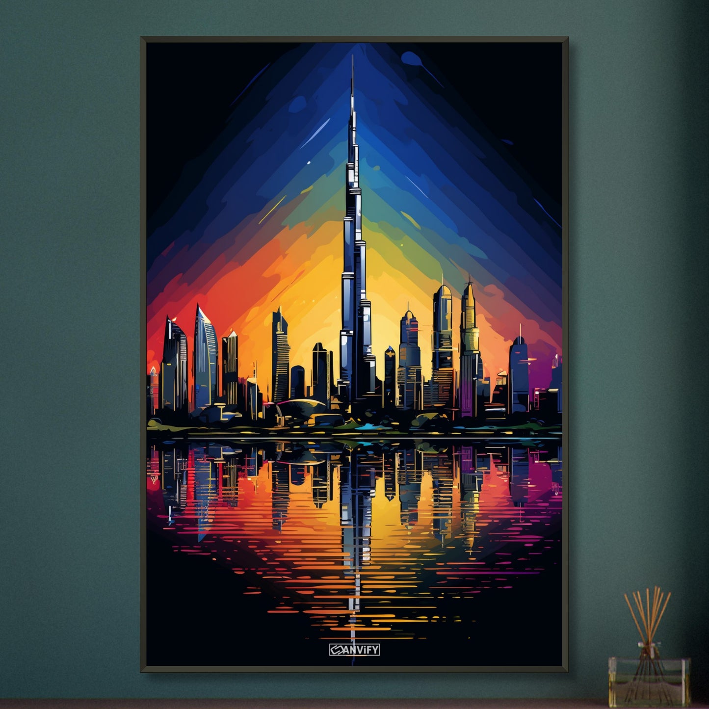 Splashed Dubai Skyline