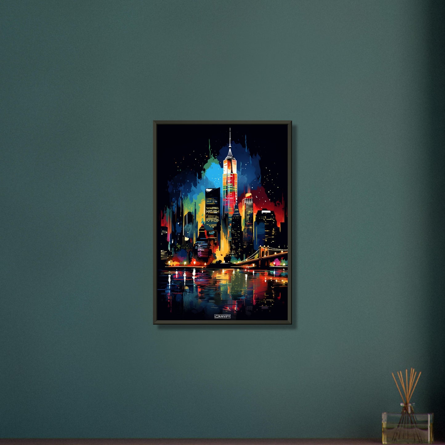Splashed New York Skyline