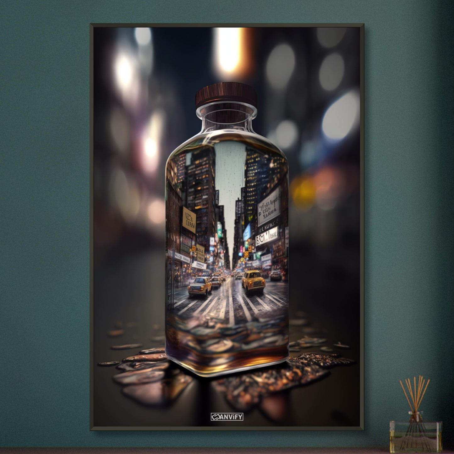 New York Broadway in Glas Bottle