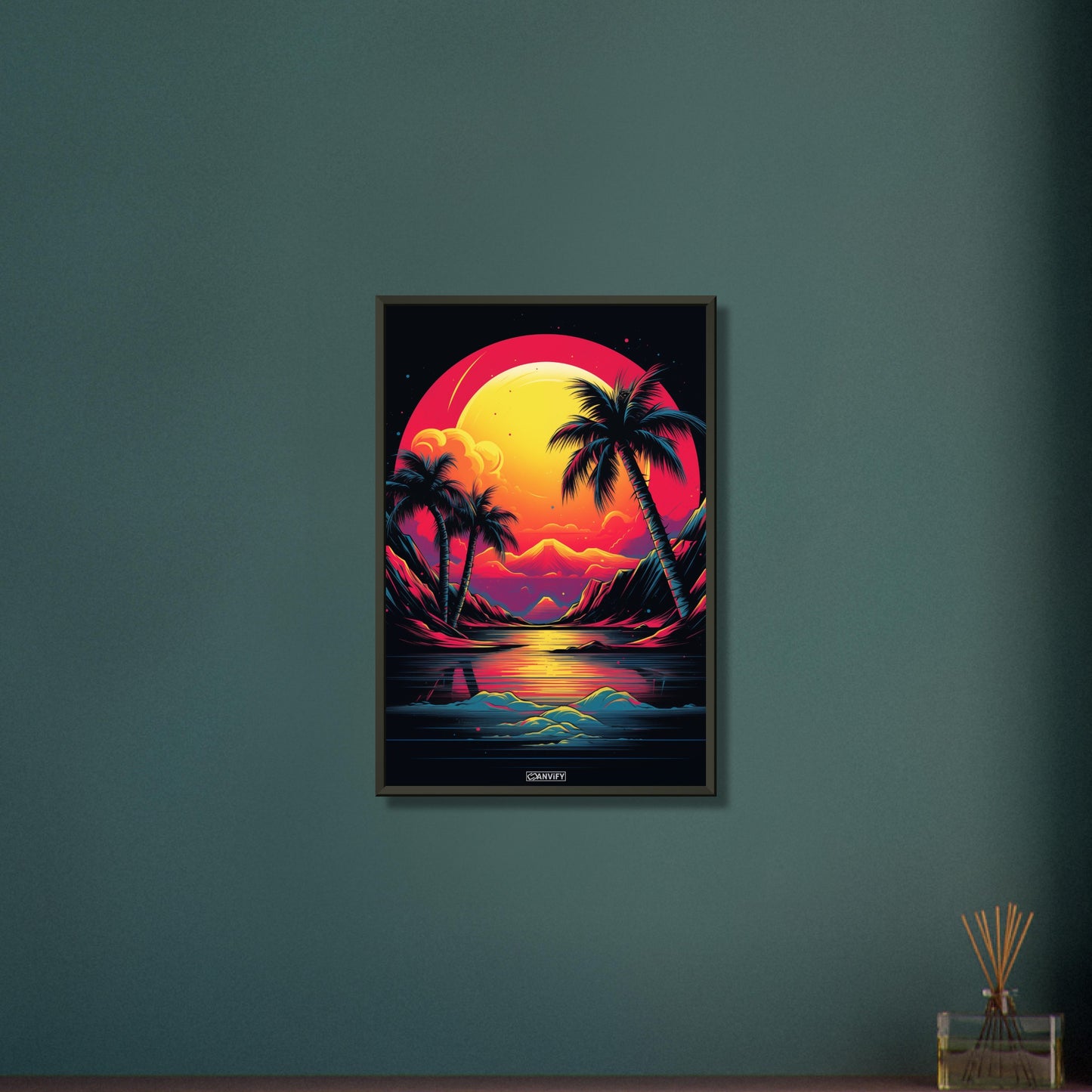 Retro Palmscape Sunset