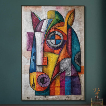 Abstract Cubist Horse Painting
