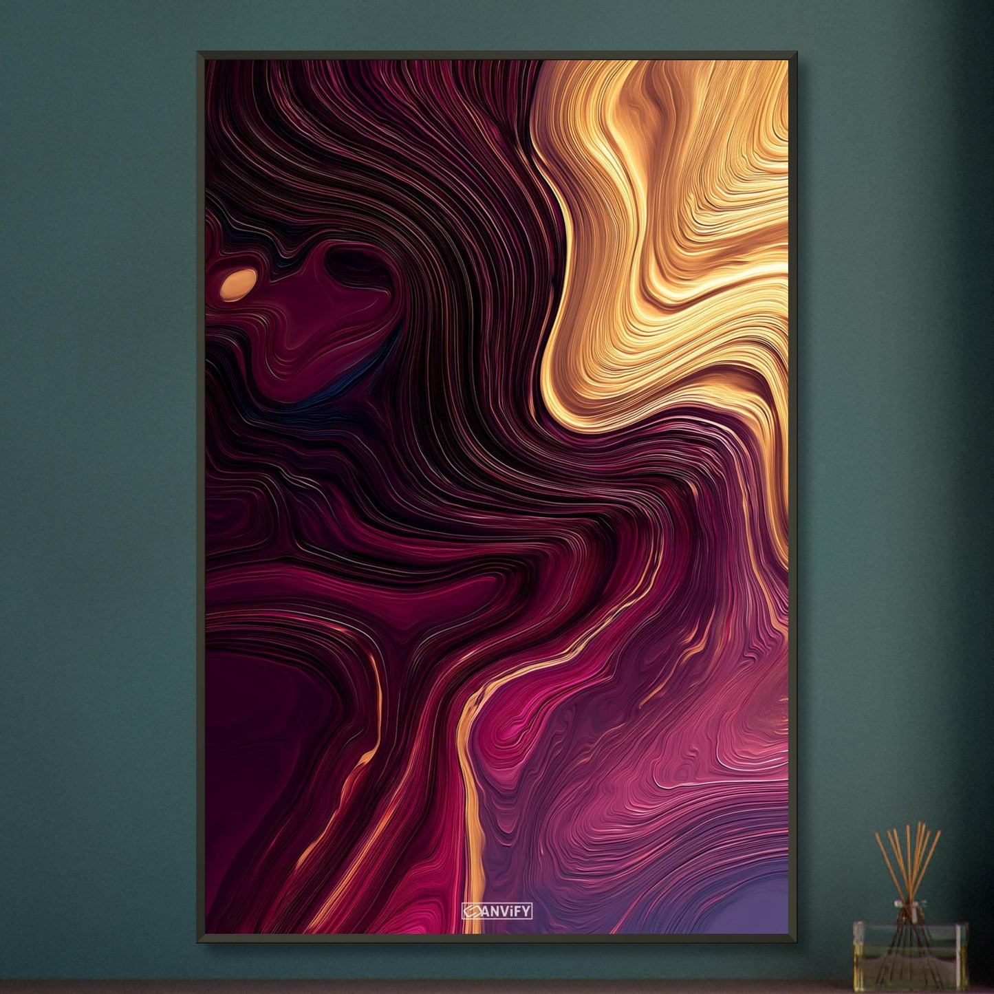 Fluid Art Magenta Curves