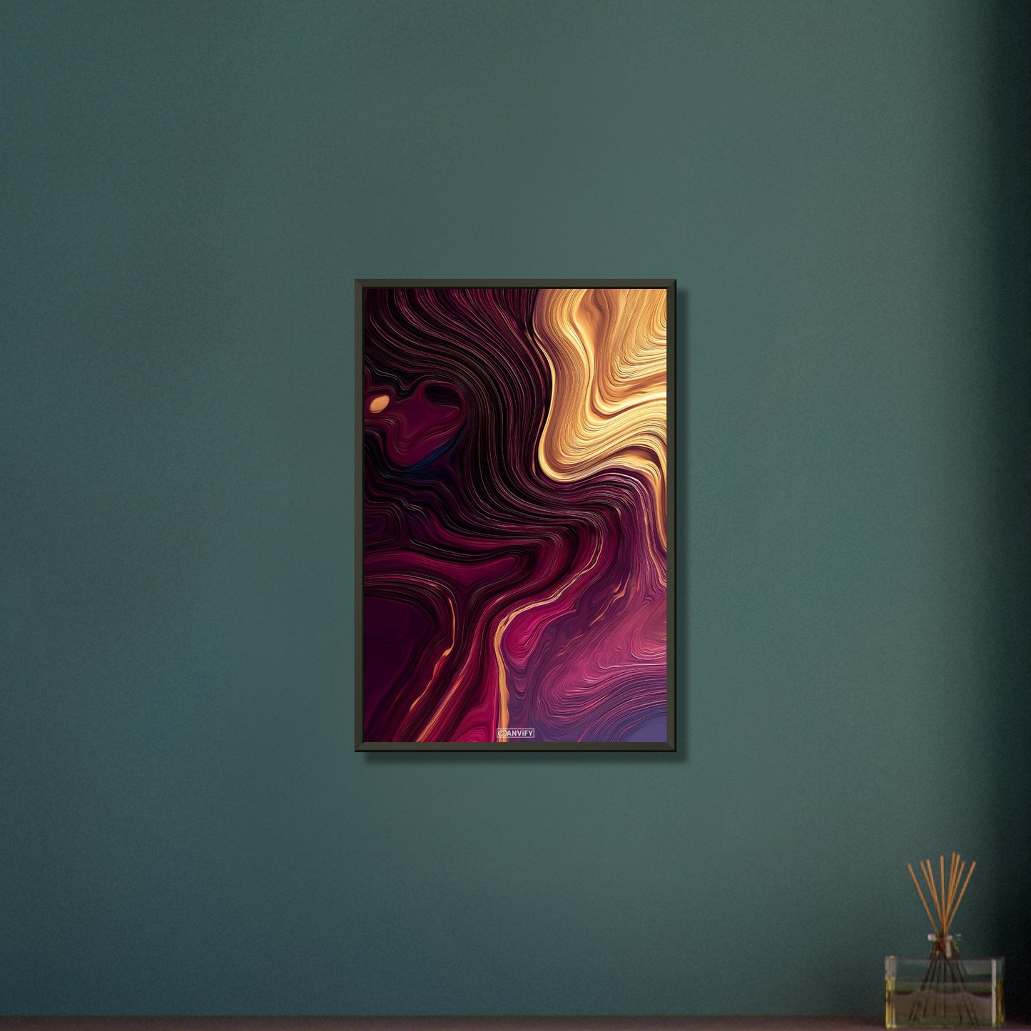 Fluid Art Magenta Curves