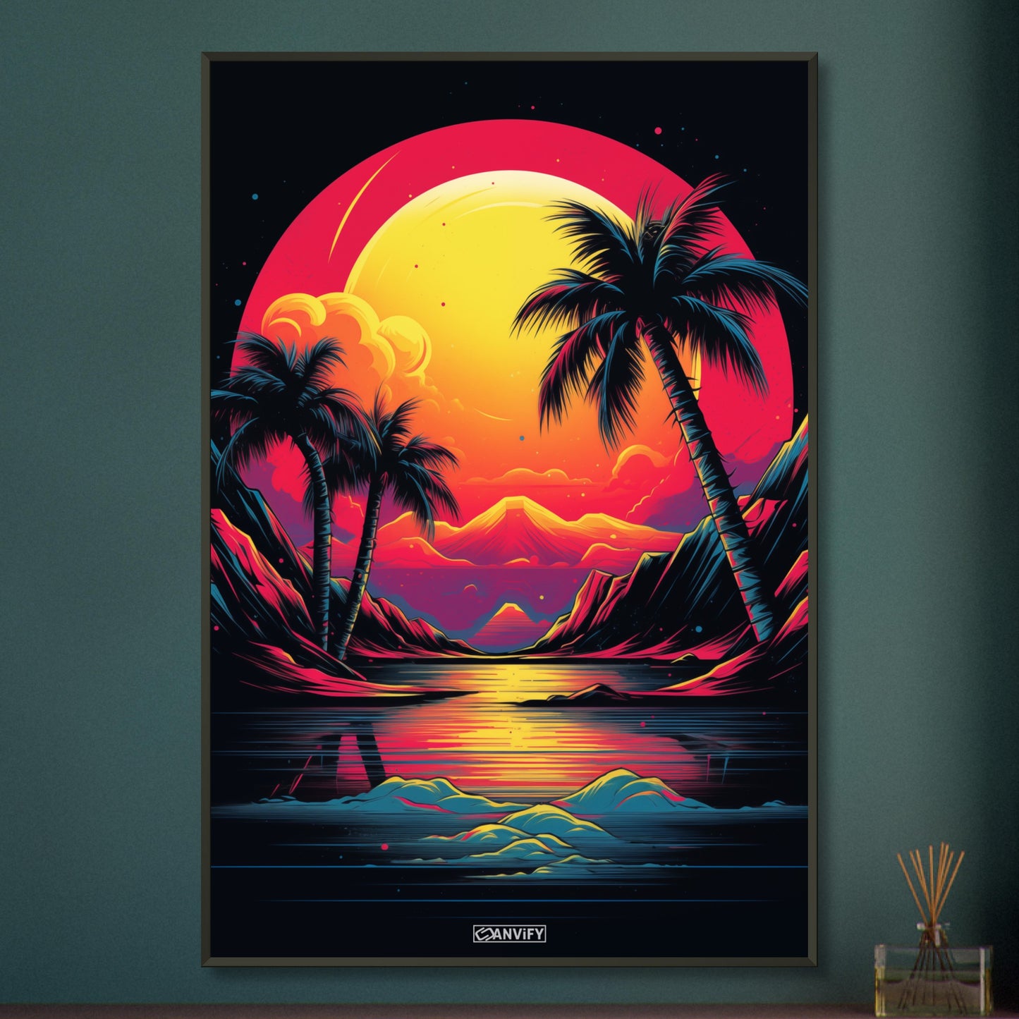 Retro Palmscape Sunset