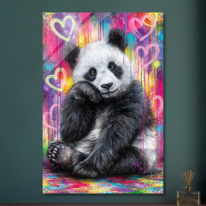 Süßer kleiner Panda im Graffiti Street Art Style auf einem Acrylbild