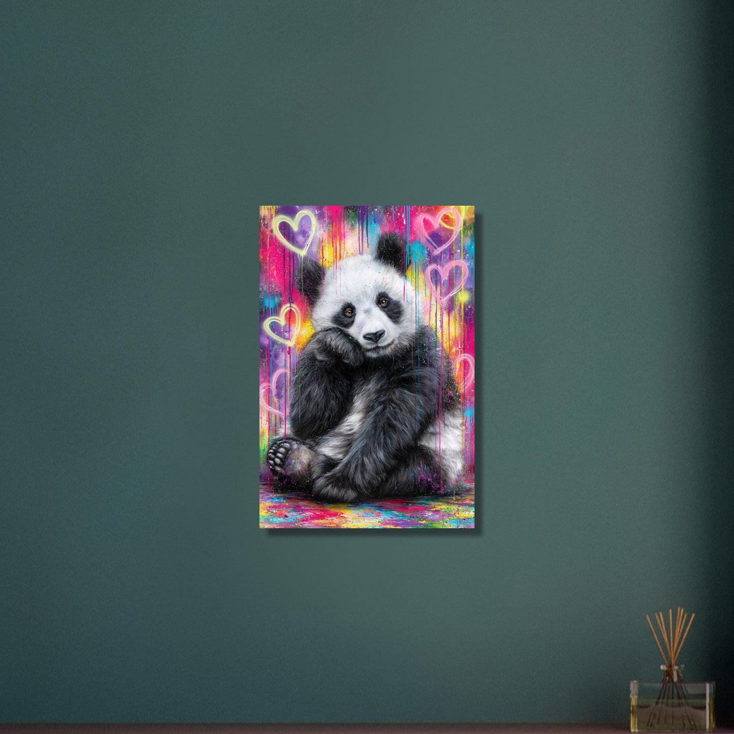Süßer kleiner Panda im Graffiti Street Art Style auf Aluminium