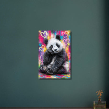Süßer kleiner Panda im Graffiti Street Art Style auf Aluminium