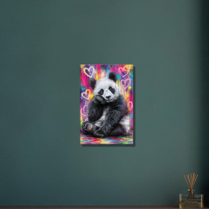 Süßer kleiner Panda im Graffiti Street Art Style auf einer Leinwand