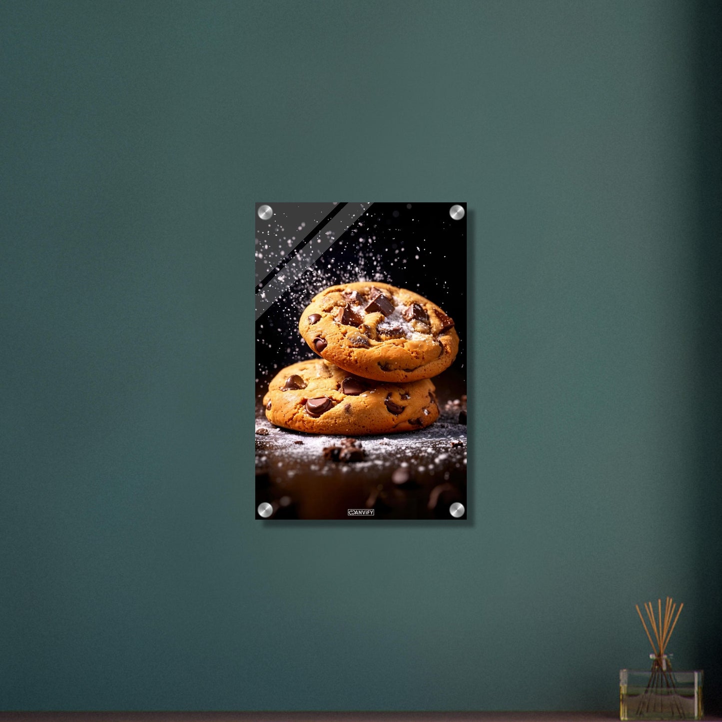Kekse mit Schokoladenstückchen auf einem Acrylbild