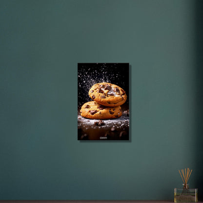 Kekse mit Schokoladenstückchen auf einer Leinwand
