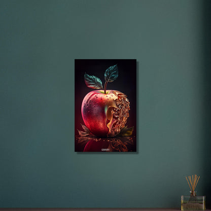 Köstlicher roter Apfel auf Aluminium