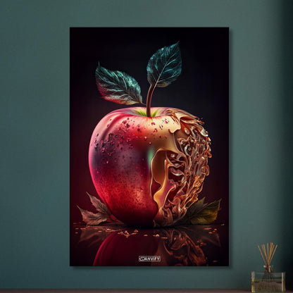 Köstlicher roter Apfel auf einer Leinwand