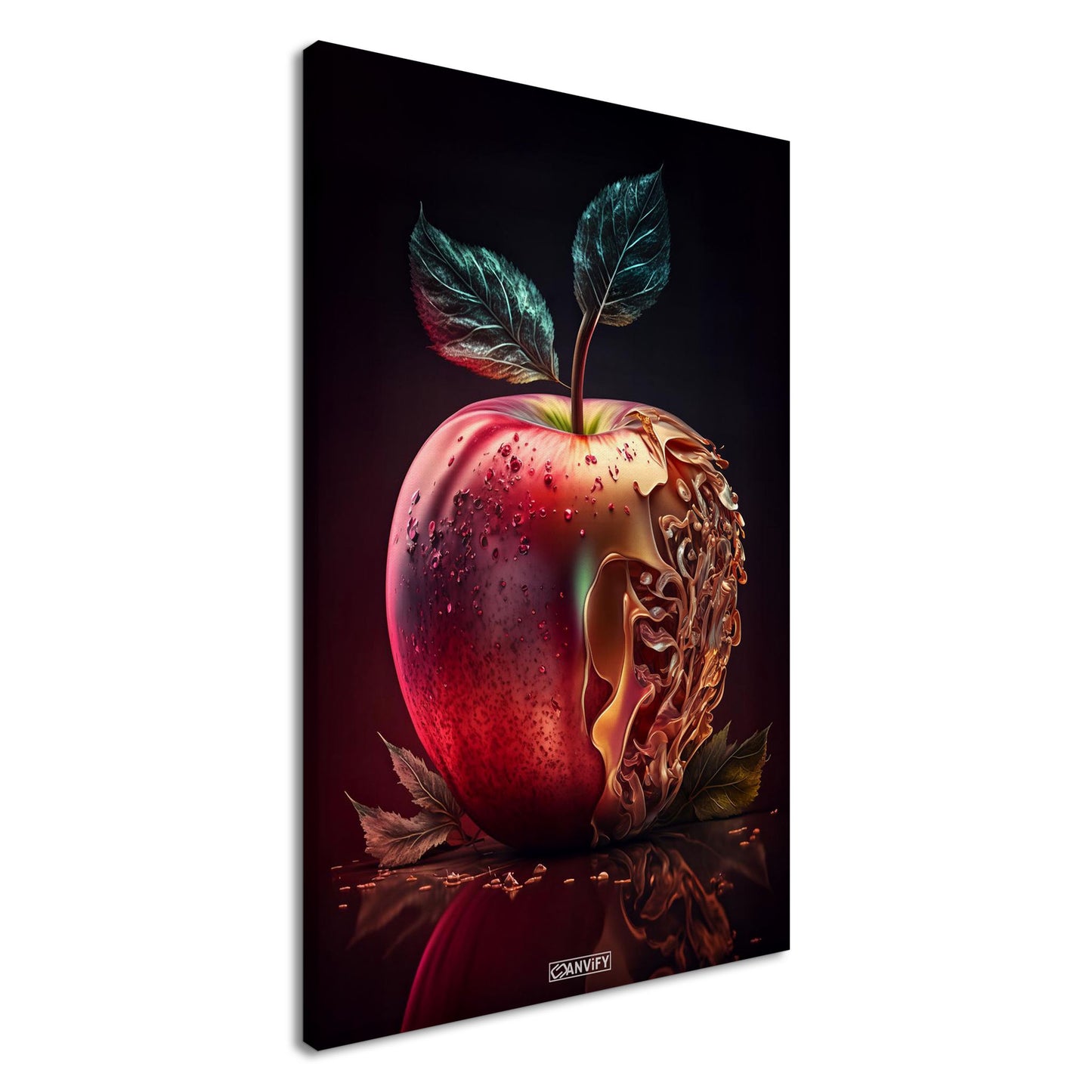 Köstlicher roter Apfel auf einer Leinwand