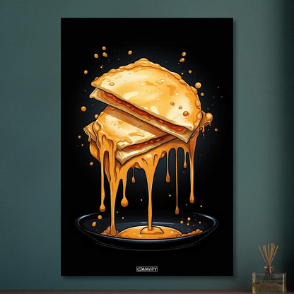 Tropfende Quesadilla im Comic Stil auf Aluminium