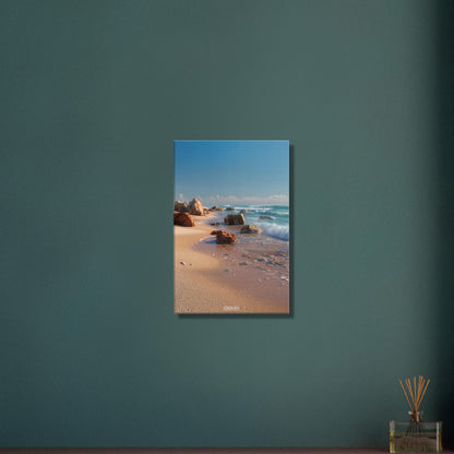 Exotische Küste mit Wellengang auf einer Leinwand