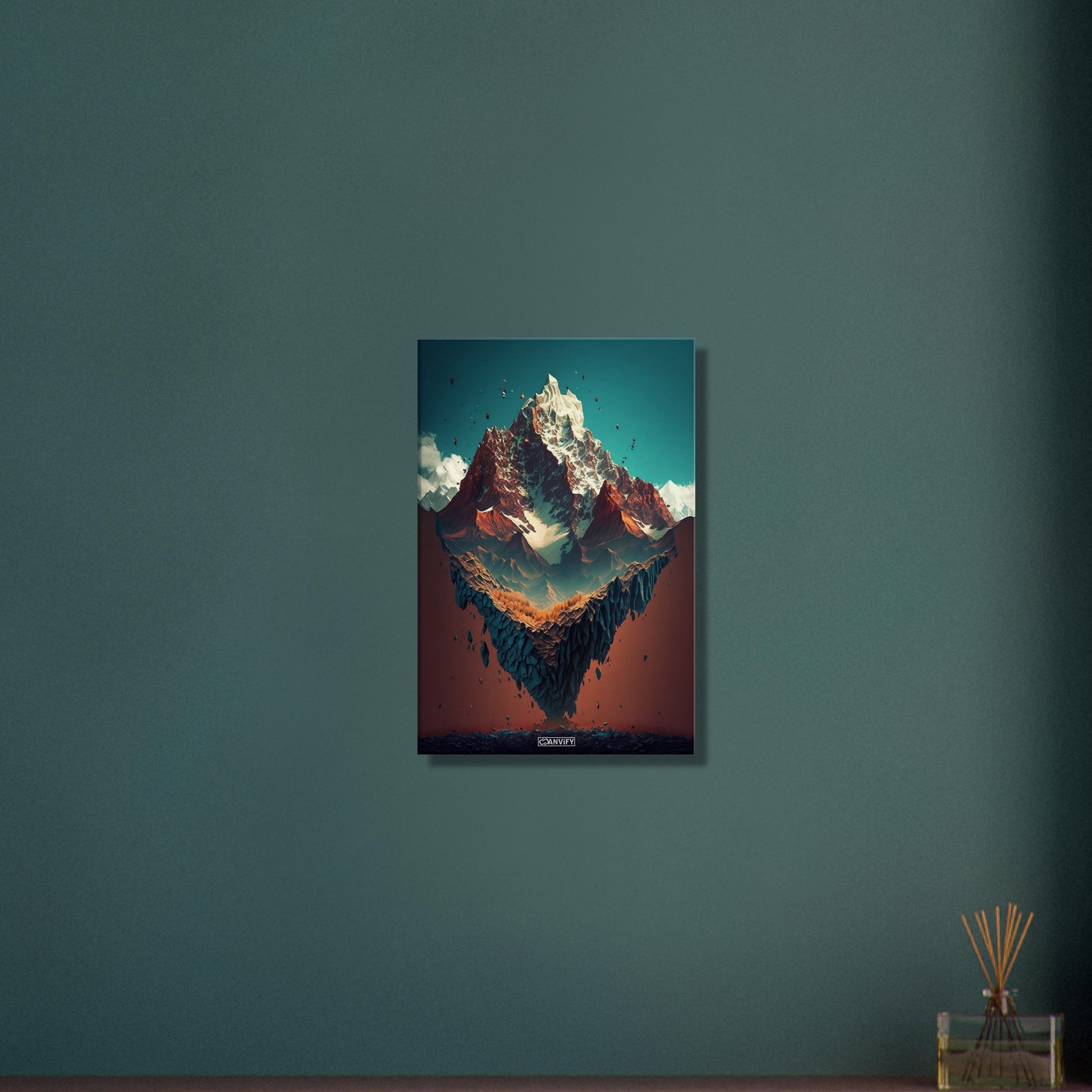 Schwebender Himalaya auf einer Leinwand