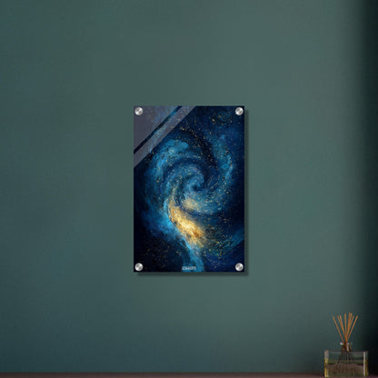 Galaxie mit Sternen und Nebel auf einem Acrylbild