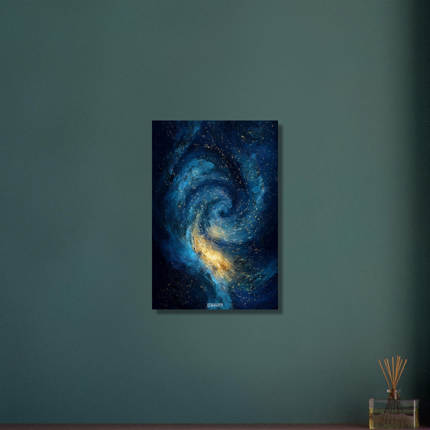 Galaxie mit Sternen und Nebel auf Aluminium