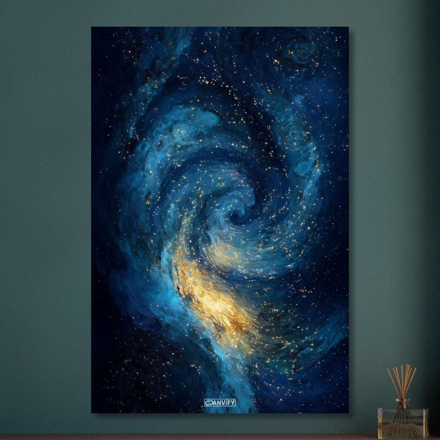 Galaxie mit Sternen und Nebel auf Aluminium