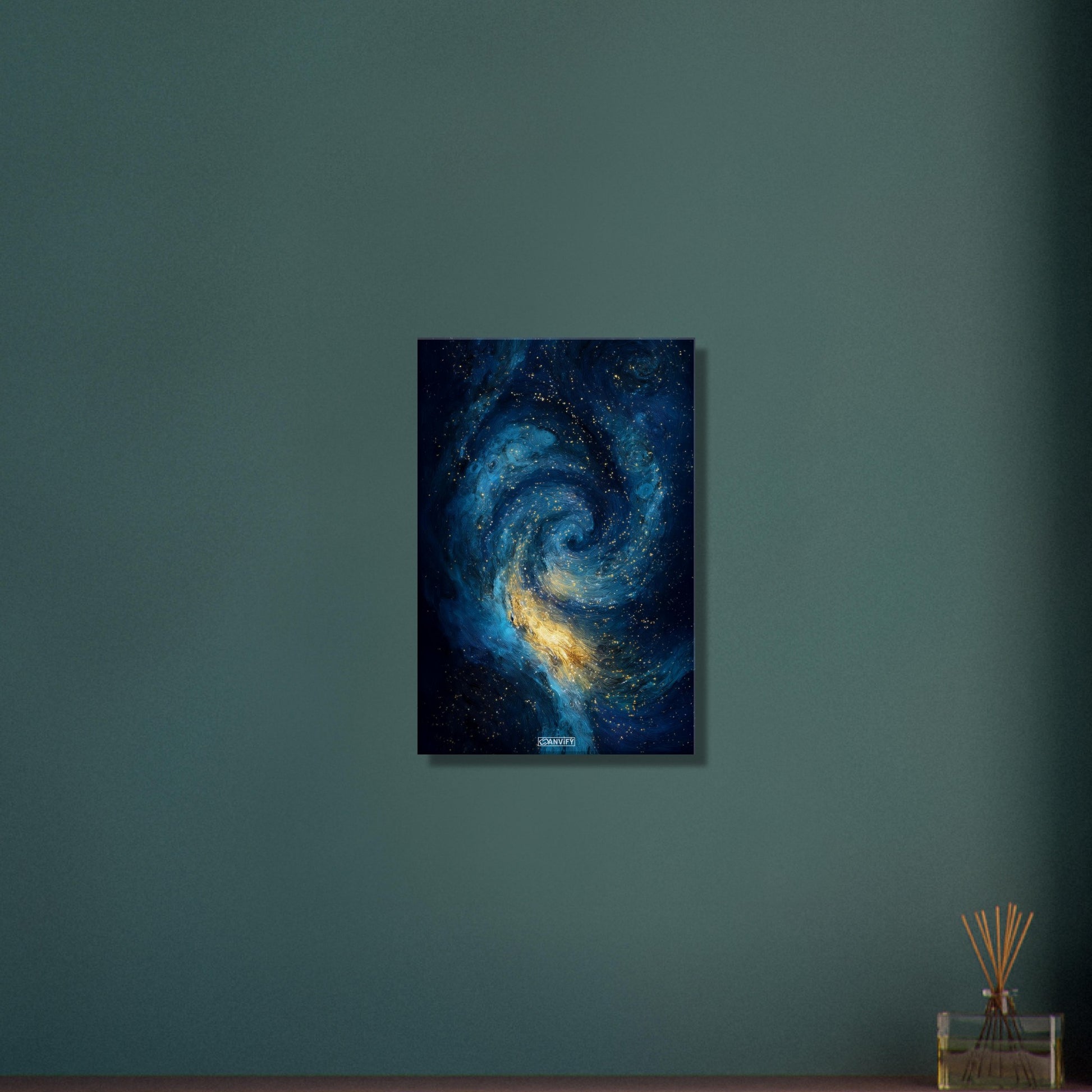 Galaxie mit Sternen und Nebel auf einer Leinwand
