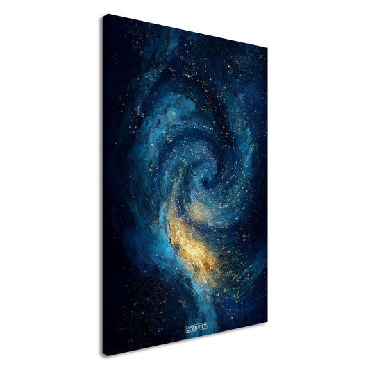 Galaxie mit Sternen und Nebel auf einer Leinwand