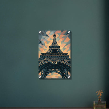 Polygon-Gemälde des Eiffelturms auf einem Acrylbild