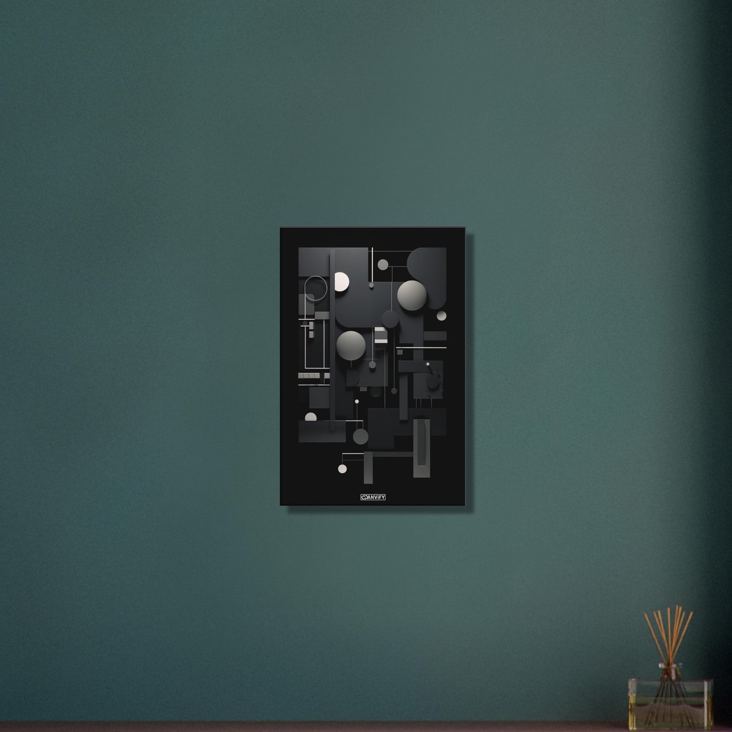 Abstrakte geometrische Technik auf einer Leinwand