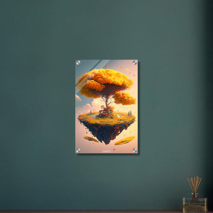 Ginkgobaum mit Baumhaus auf einem Acrylbild