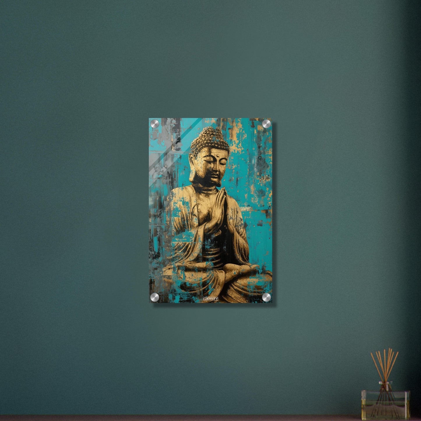 Goldener Buddha auf einem Acrylbild