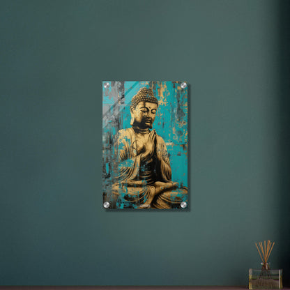 Goldener Buddha auf einem Acrylbild
