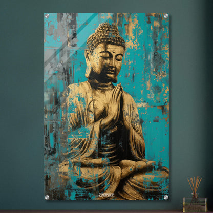 Goldener Buddha auf einem Acrylbild