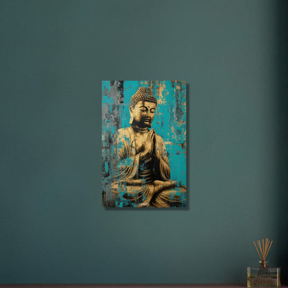 Goldener Buddha auf Aluminium