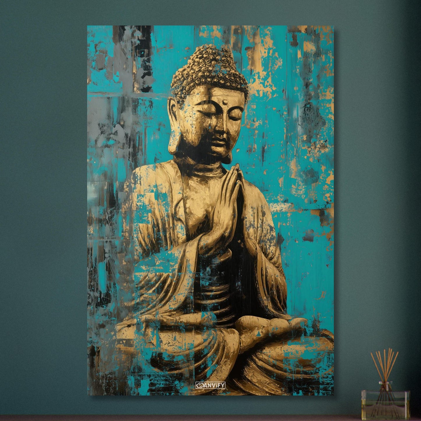 Goldener Buddha auf Aluminium